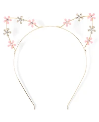 Girls Floral Cat Ears Headband