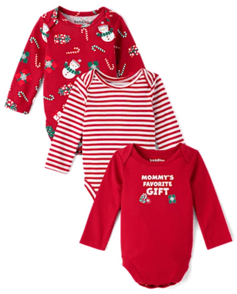 Lot de 3 bodys Bébé Noël