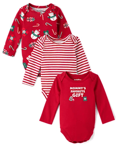 Lot de 3 bodys Bébé Noël