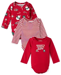 Lot de 3 bodys Bébé Noël