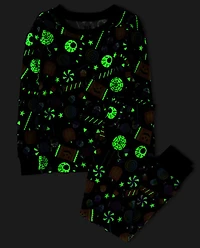 Kids Glow Halloween Candy Snug Fit Cotton Pajamas