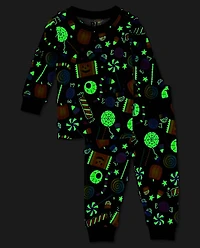 Baby And Toddler Glow Halloween Candy Snug Fit Cotton Pajamas