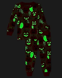 Baby And Toddler Glow Pumpkin Snug Fit Cotton Pajamas
