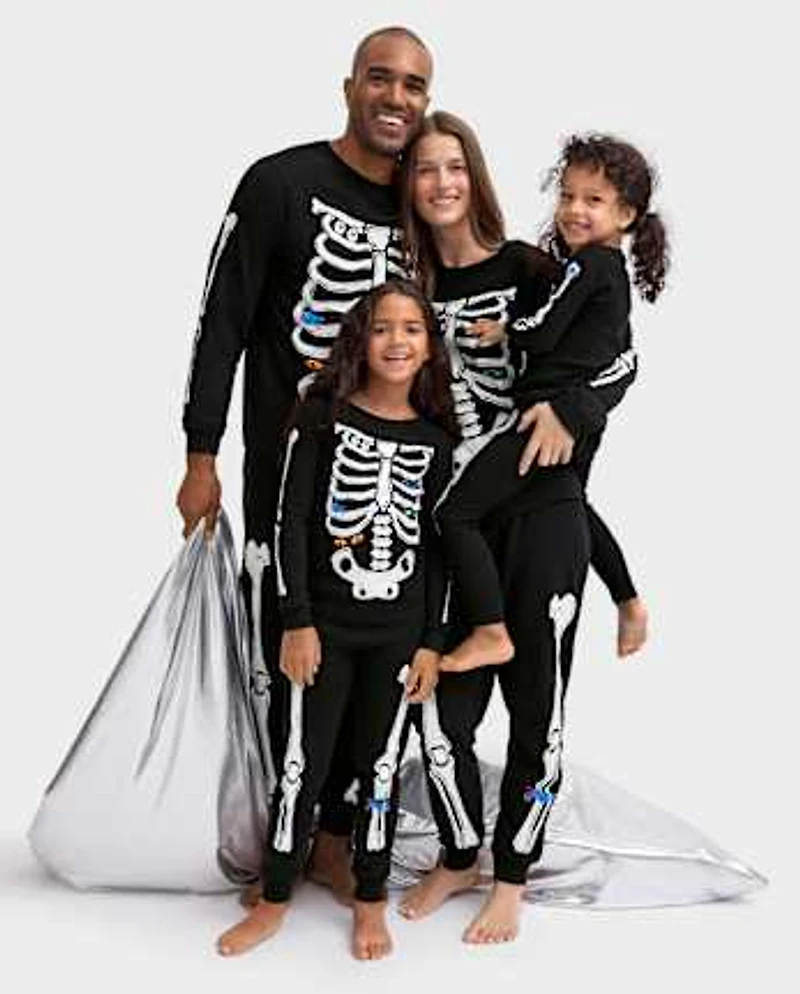 Baby And Toddler Matching Family Glow Skeleton Snug Fit Cotton Pajamas