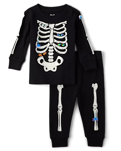 Baby And Toddler Matching Family Glow Skeleton Snug Fit Cotton Pajamas