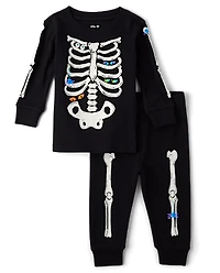 Baby And Toddler Matching Family Glow Skeleton Snug Fit Cotton Pajamas