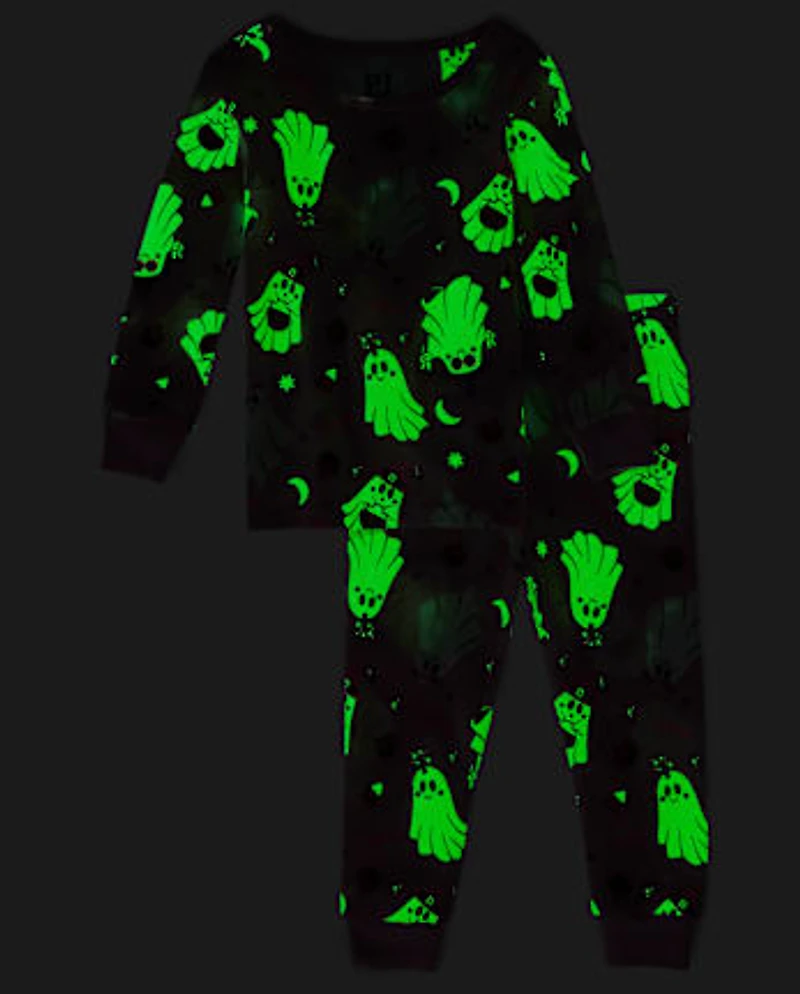 Baby And Toddler Girls Glow Ghost Snug Fit Cotton Pajamas