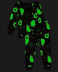 Baby And Toddler Girls Glow Ghost Snug Fit Cotton Pajamas