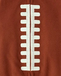 Baby And Toddler Matching Family Football Microfleece Footed One Piece Pajamas