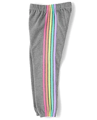 Girls Side Stripe Fleece Jogger Pants