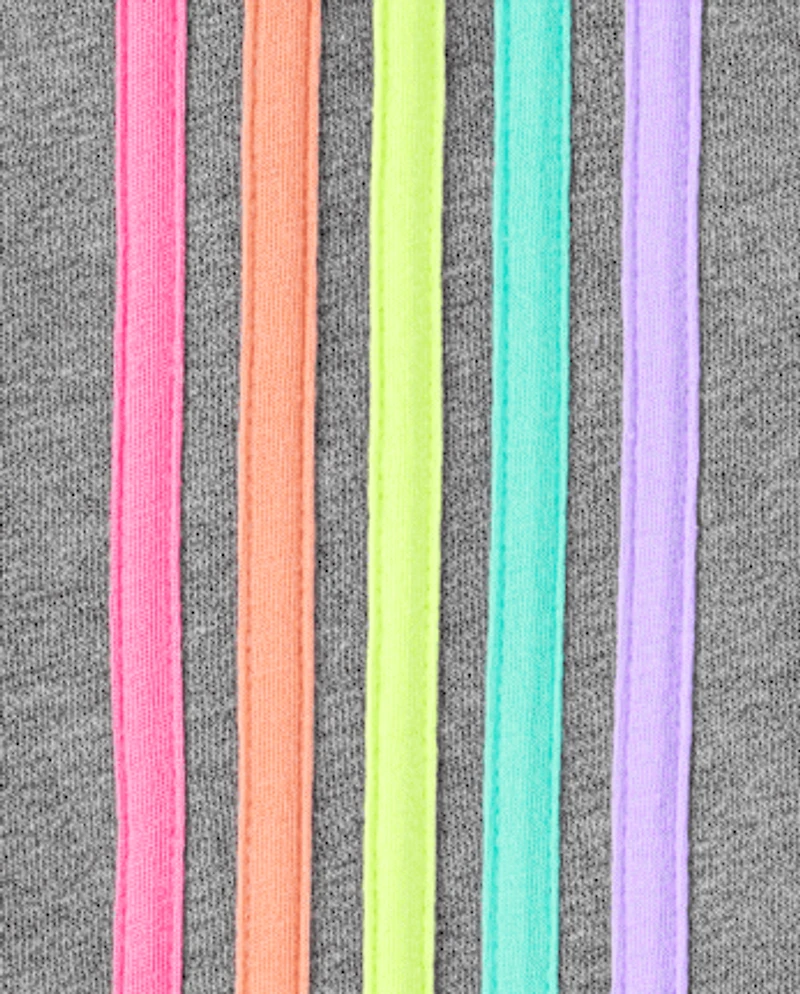 Girls Side Stripe Fleece Jogger Pants