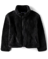 Girls Sherpa Zip Up Jacket