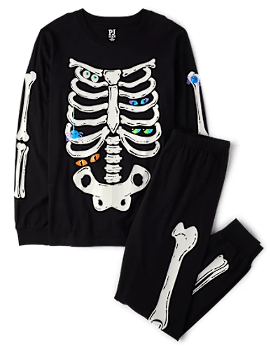 Adult Matching Family Glow Skeleton Cotton Pajamas