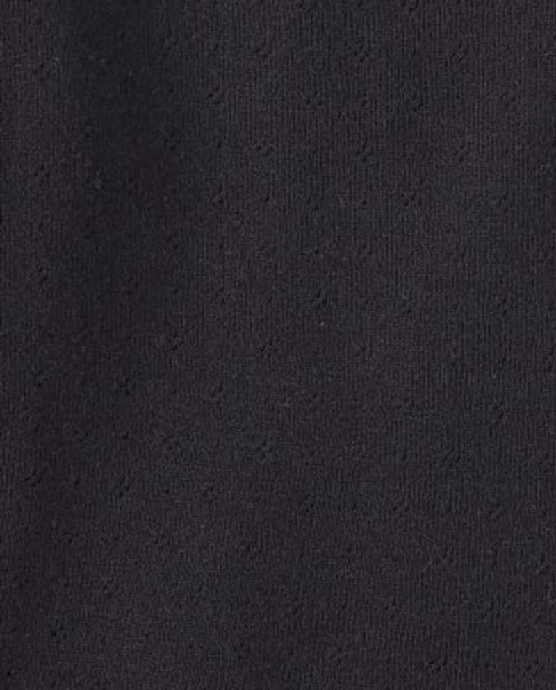 Girls Pointelle Ruched Top