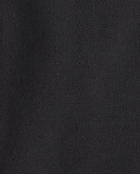 Girls Pointelle Ruched Top