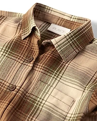 Girls Plaid Flannel Button Up Shirt