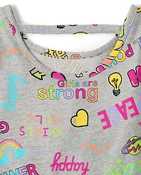 Girls Print Cut Out Dress
