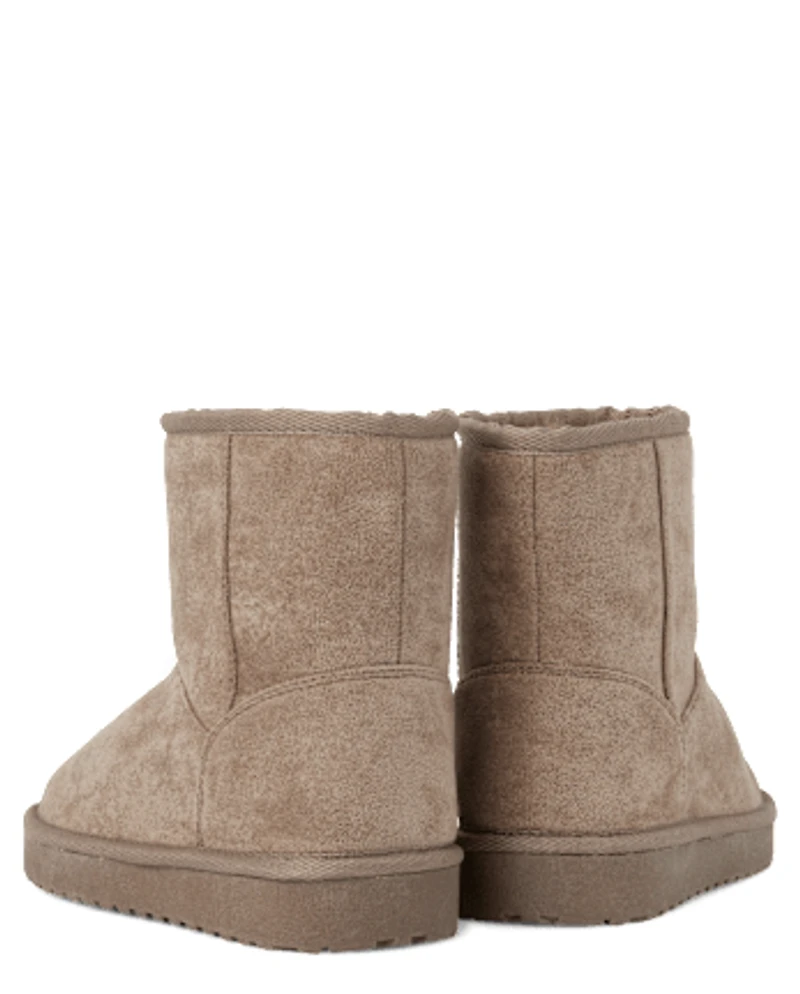 Bottes mi-hautes en peluche pour filles