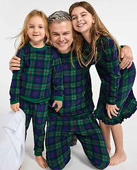 Adult Matching Family Tartan Plaid Microfleece Pajamas