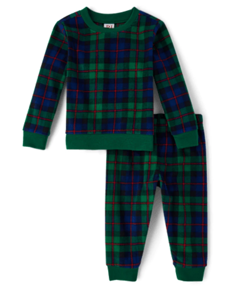 Baby And Toddler Matching Family Tartan Plaid Microfleece Pajamas