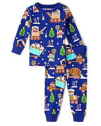 Pyjama en coton ajusté pour bébé et tout-petit, motif pain d'épices