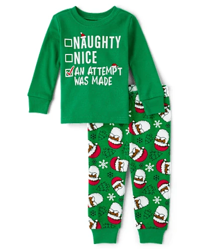 Baby And Toddler Glow Nice List Snug Fit Cotton Pajamas