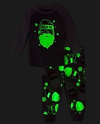 Pyjama en coton ajusté pour bébé et tout-petit, lunettes de soleil assorties toute la famille, motif Père Noël