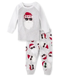 Pyjama en coton ajusté pour bébé et tout-petit, lunettes de soleil assorties toute la famille, motif Père Noël