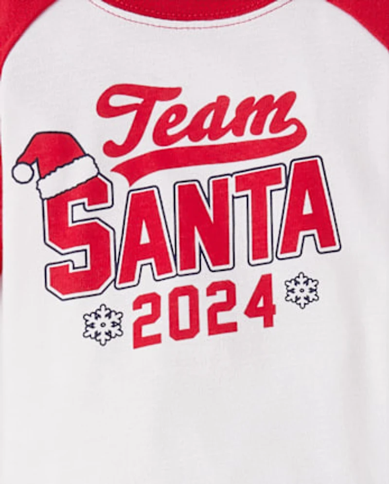 Pyjama en coton ajusté pour bébé et tout-petit, équipe familiale assortie du Père Noël 2024