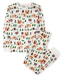 Pyjama en coton pour adultes, motif animal, assorti