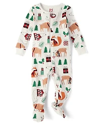 Baby And Toddler Matching Family Animal Snug Fit Cotton Footed One Piece Pajamas