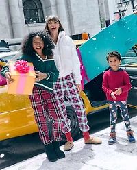 Womens Matching Family Plaid Thermal Henley Pajamas