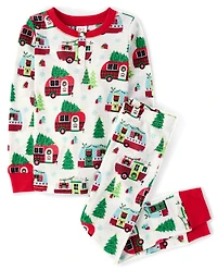 Kids Matching Family Camper Thermal Henley Pajamas