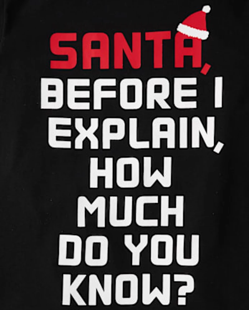 Garçons Santa Explain T-shirt imprimé
