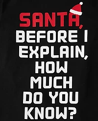 Garçons Santa Explain T-shirt imprimé