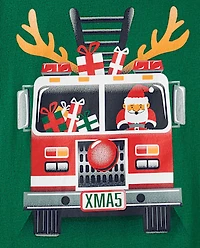Baby And Toddler Boys Christmas Fire Truck Graphic Tee