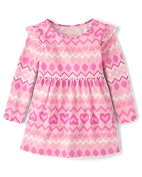 Baby And Toddler Girls Heart Fairisle Flutter Dress