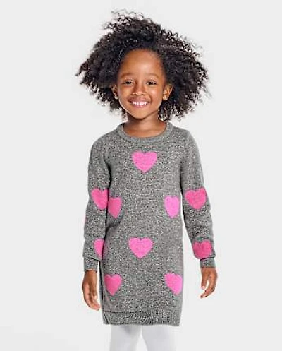 Baby And Toddler Girls Heart Sweater Dress