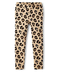 Girls Leopard Ponte Knit Jeggings