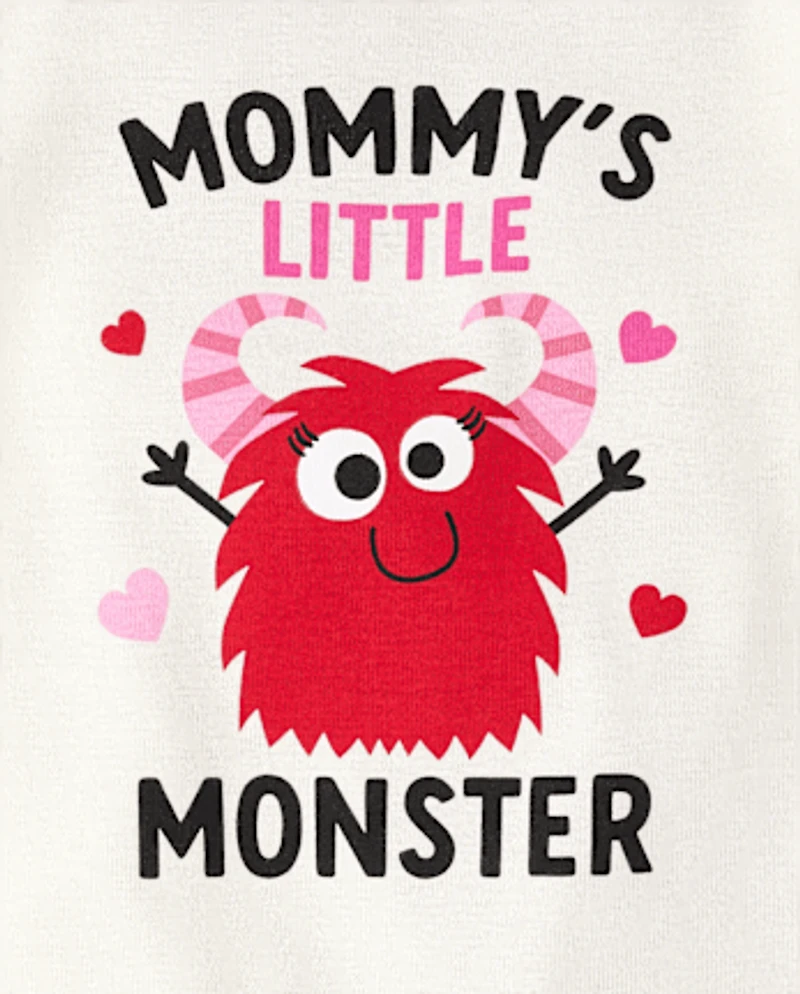 Pyjama en coton ajusté « Monstres de maman » pour bébés et petites filles