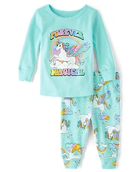 Baby And Toddler Girls Unicorn Snug Fit Cotton Pajamas