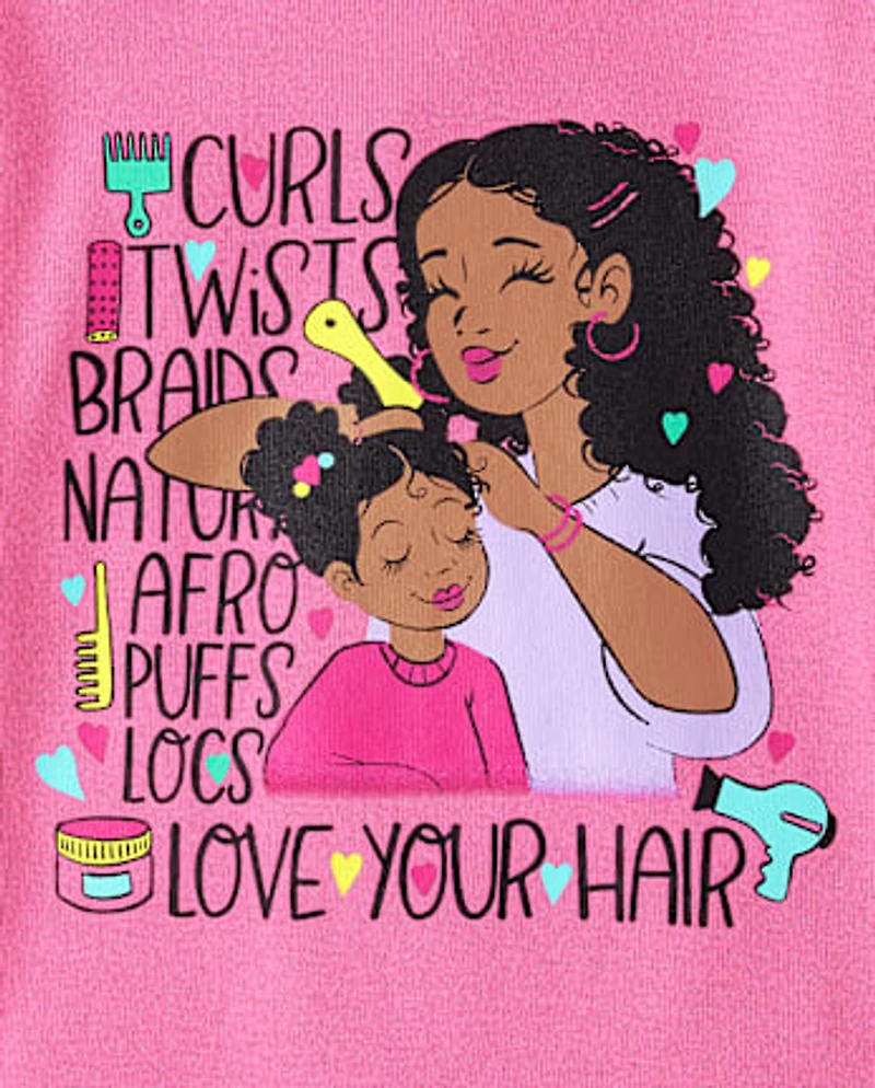 Baby And Toddler Girls Love Your Hair Snug Fit Cotton Pajamas