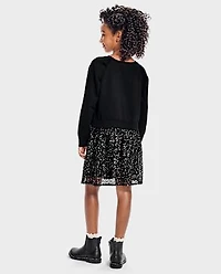 Girls Sequin Sweatshirt Dress