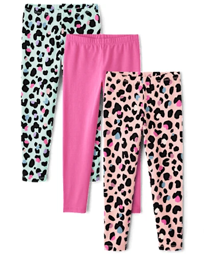Lot de 3 leggings imprimés pour filles
