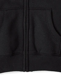 Girls Graphic Fleece Zip Up Hoodie