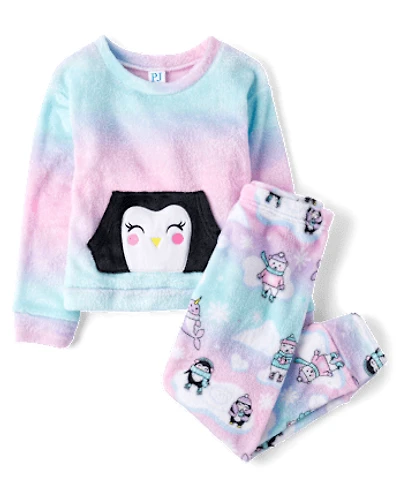 Girls Penguin Pajamas - Cozy Fleece