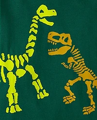 T-shirt graphique squelettes de dinosaures pour bébés et tout-petits garçons