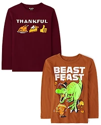 Boys Thanksgiving Graphic Tee 2-Pack