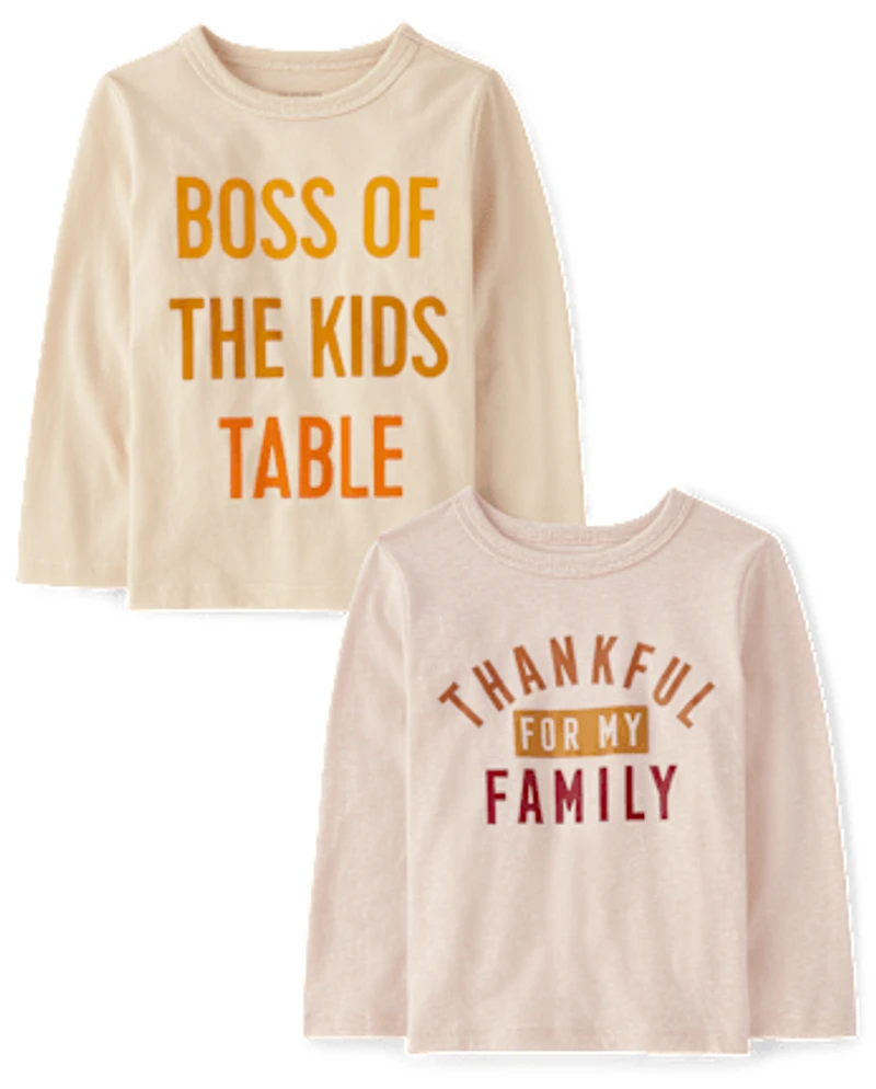 Baby And Toddler Boys Thanksgiving Graphic Tee 2-Pack