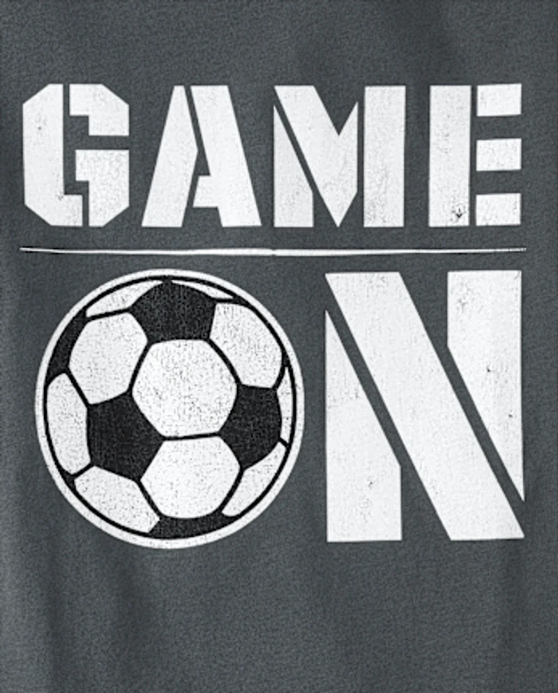 Boys Game On Soccer Graphic Tee